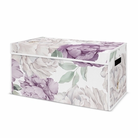 Peony Floral Garden Lavender Purple and Ivory Collection Fabric Toy Bin Storage