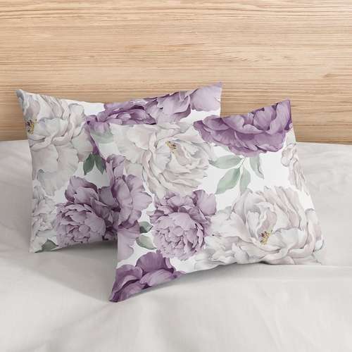 Peony Floral Garden Lavender Purple and Ivory Collection Full/Queen Bedding - alt image 4