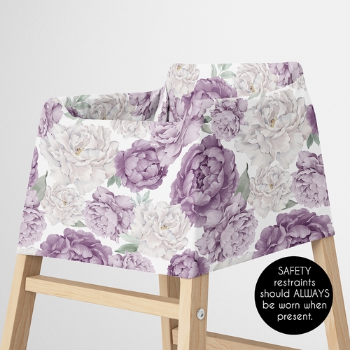 Peony Floral Garden Lavender Purple and Ivory Collection Multi Use Baby Car Seat and Nursing Cover - alt image 4