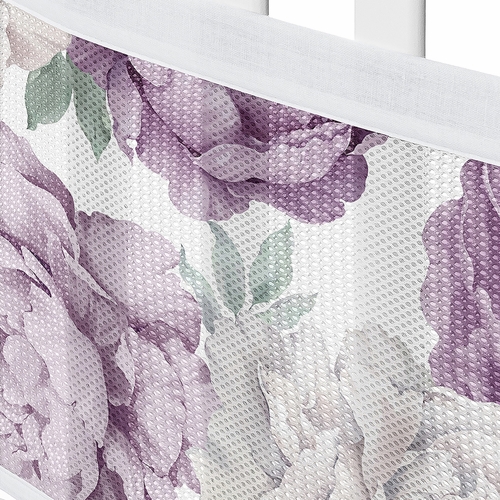 Peony Floral Garden Lavender Purple and Ivory Collection Sweet Jojo Designs + BreathableBaby Breathable Mesh Crib Liner Pad - alt image 4