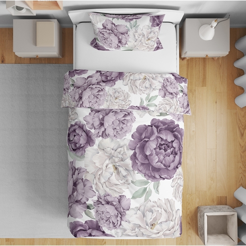 Peony Floral Garden Lavender Purple and Ivory Collection Toddler Bedding - alt image 1