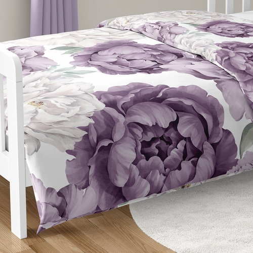 Peony Floral Garden Lavender Purple and Ivory Collection Toddler Bedding - alt image 5