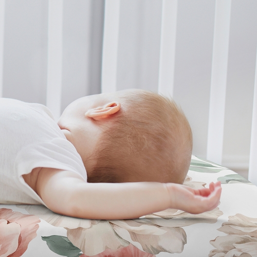 Peony Floral Garden Pink and Ivory Collection 2 Pack Baby Bassinet Fitted Sheets - alt image 2