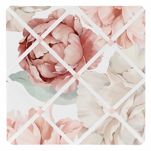 Peony Floral Garden Pink and Ivory Collection Fabric Memo Board