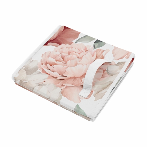 Peony Floral Garden Pink and Ivory Collection Foldable Fabric Storage Bins - alt image 3