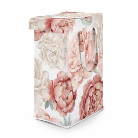 Peony Floral Garden Pink and Ivory Collection Laundry Hamper with Handles
