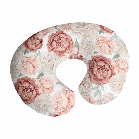 Peony Floral Garden Pink and Ivory Collection Nursing Breastfeeding Pillow Cover