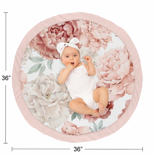 Peony Floral Garden Pink and Ivory Collection Playmat - alt image 3