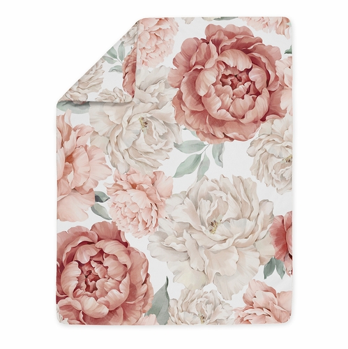 Peony Floral Garden Pink and Ivory Collection Toddler Bedding - alt image 3