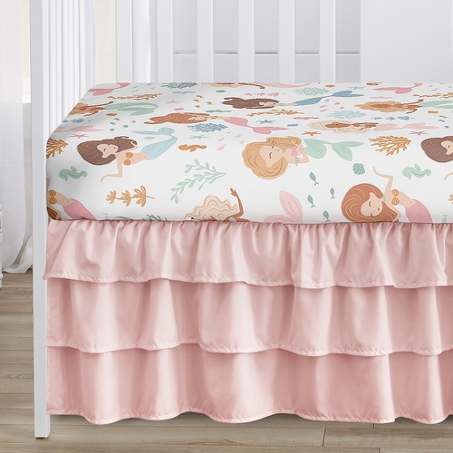 Pink and Blue Mermaids Collection 4 Piece Crib Bedding - alt image 3