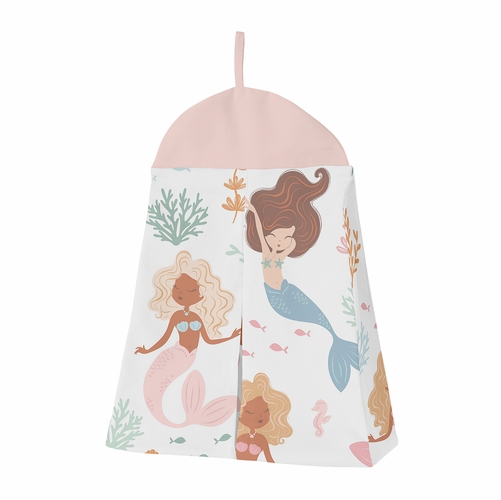 Pink and Blue Mermaids Collection 4 Piece Crib Bedding - alt image 4