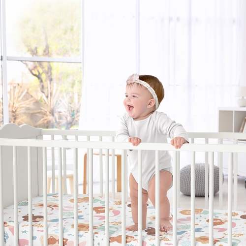 Pink and Blue Mermaids Collection Crib Sheet - alt image 1