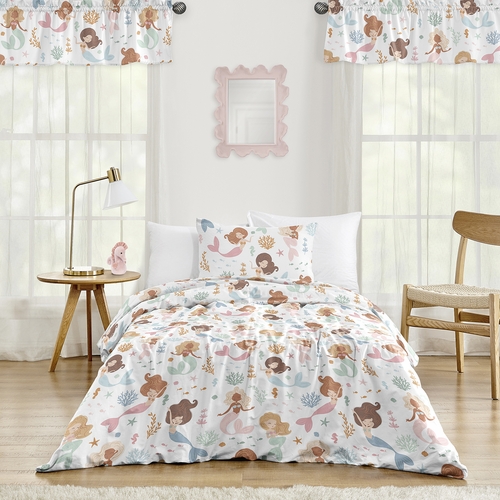 Pink and Blue Mermaids Collection Twin Bedding