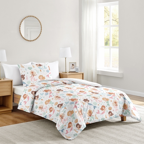 Pink and Blue Mermaids Collection Twin Bedding - alt image 1