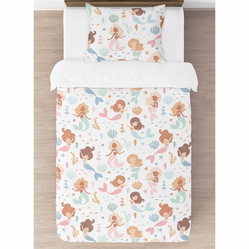 Pink and Blue Mermaids Collection Twin Bedding - alt image 2