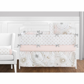 Pink and Gold Celestial 9 Piece Crib Bedding Collection