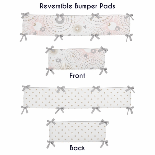 Pink and Gold Celestial 9 Piece Crib Bedding Collection - alt image 1