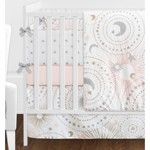 Pink and Gold Celestial 9 Piece Crib Bedding Collection - alt image 2