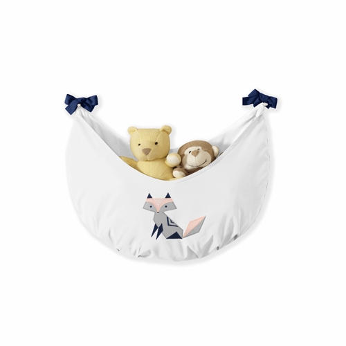 Pink and Navy Fox Patch 9 Piece Crib Bedding Collection - alt image 4