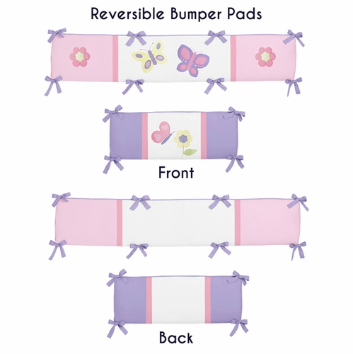 Pink and Purple Butterfly 9 Piece Crib Bedding Collection - alt image 1