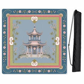 Pink Pagoda Collection Mahjong Mat for Table - Shipped Rolled