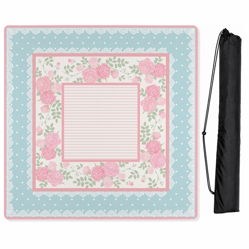 Pink Shabby Chic Collection Mahjong Mat for Table - Shipped Rolled