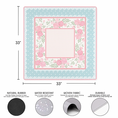 Pink Shabby Chic Collection Mahjong Mat for Table - Shipped Rolled - alt image 2