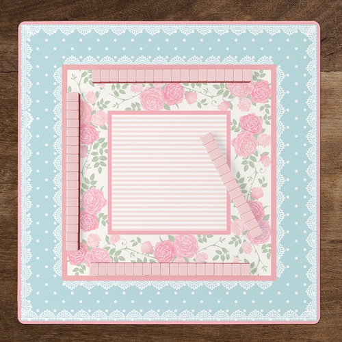 Pink Shabby Chic Collection Mahjong Mat for Table - Shipped Rolled - alt image 5