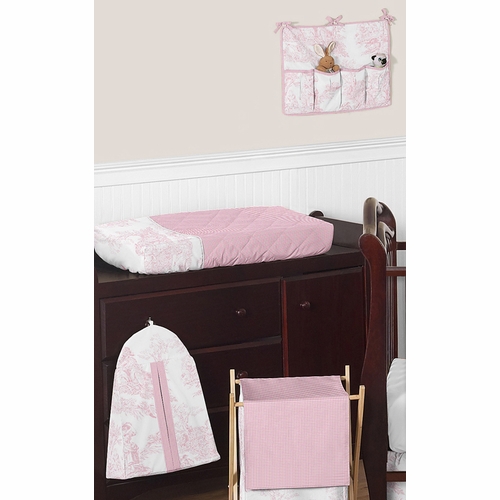 Pink Toile 11 Piece Bumperless Crib Bedding Collection - alt image 1