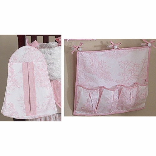Pink Toile 9 Piece Crib Bedding Collection - alt image 3