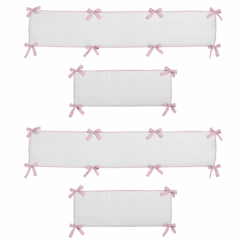 Pink Toile Collection Crib Bumper Pad - alt image 1