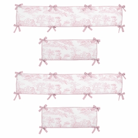 Pink Toile Collection Crib Bumper Pad