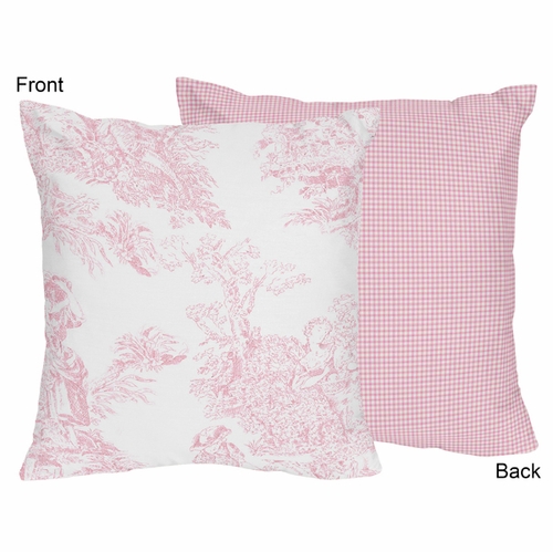 Pink Toile Collection Decorative Accent Throw Pillow