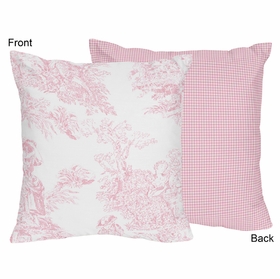 Pink Toile Collection Decorative Accent Throw Pillow