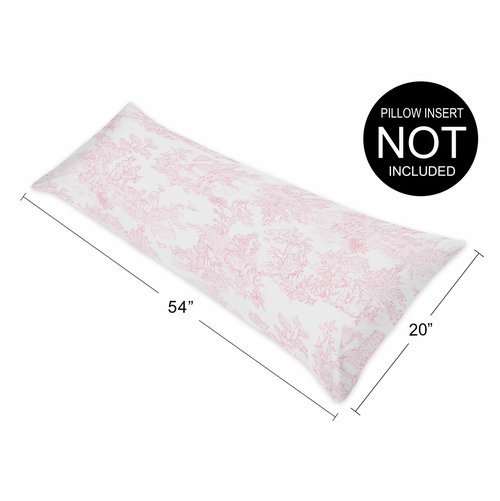 Pink Toile Collection Full Length Body Pillow Cover - alt image 3