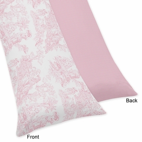 Pink Toile Collection Full Length Body Pillow Cover
