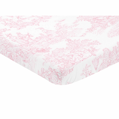 Pink Toile Collection Mini Crib Sheet