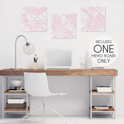 Pink Toile  Fabric Memo Board - alt image 1