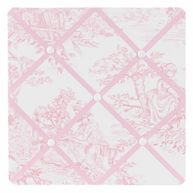 Pink Toile  Fabric Memo Board