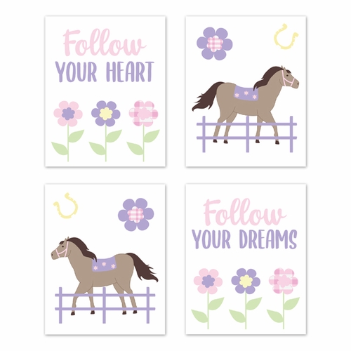 Pony Collection Wall Art Prints - Set of 4
