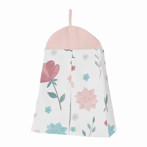 Pop Floral Pink and Blue Collection 4 Piece Crib Bedding - alt image 4