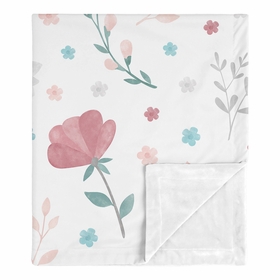 Pop Floral Pink and Blue Collection Baby Blanket