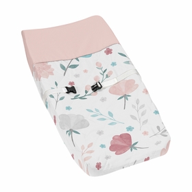 Pop Floral Pink and Blue Collection Changing Pad Cover