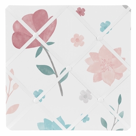 Pop Floral Pink and Blue Collection Fabric Memo Board