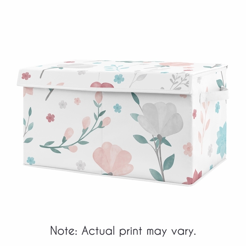 Pop Floral Pink and Blue Collection Fabric Toy Bin Storage - alt image 4