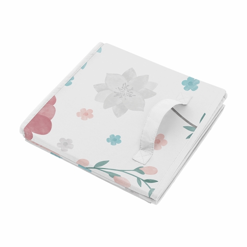Pop Floral Pink and Blue Collection Foldable Fabric Storage Bins - alt image 3