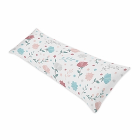 Pop Floral Pink and Blue Collection Full Length Body Pillow Cover