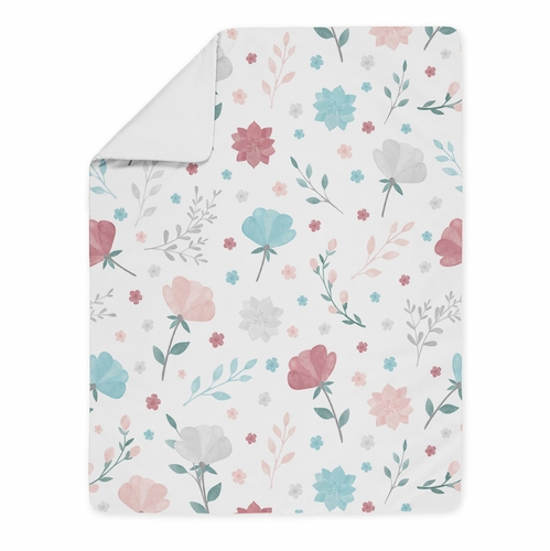 Pop Floral Pink and Blue Collection Toddler Bedding - alt image 1