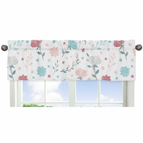 Pop Floral Pink and Blue Collection Window Valance