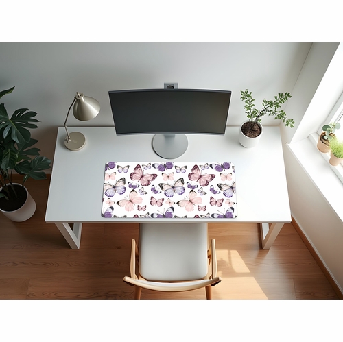 Purple and Pink Butterfly Collection Large Mouse Pad Desk Mat
